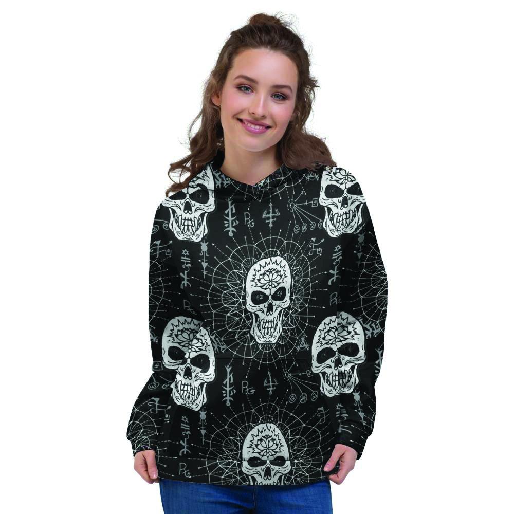 Skull Gothic Witch Women's Hoodie-grizzshop