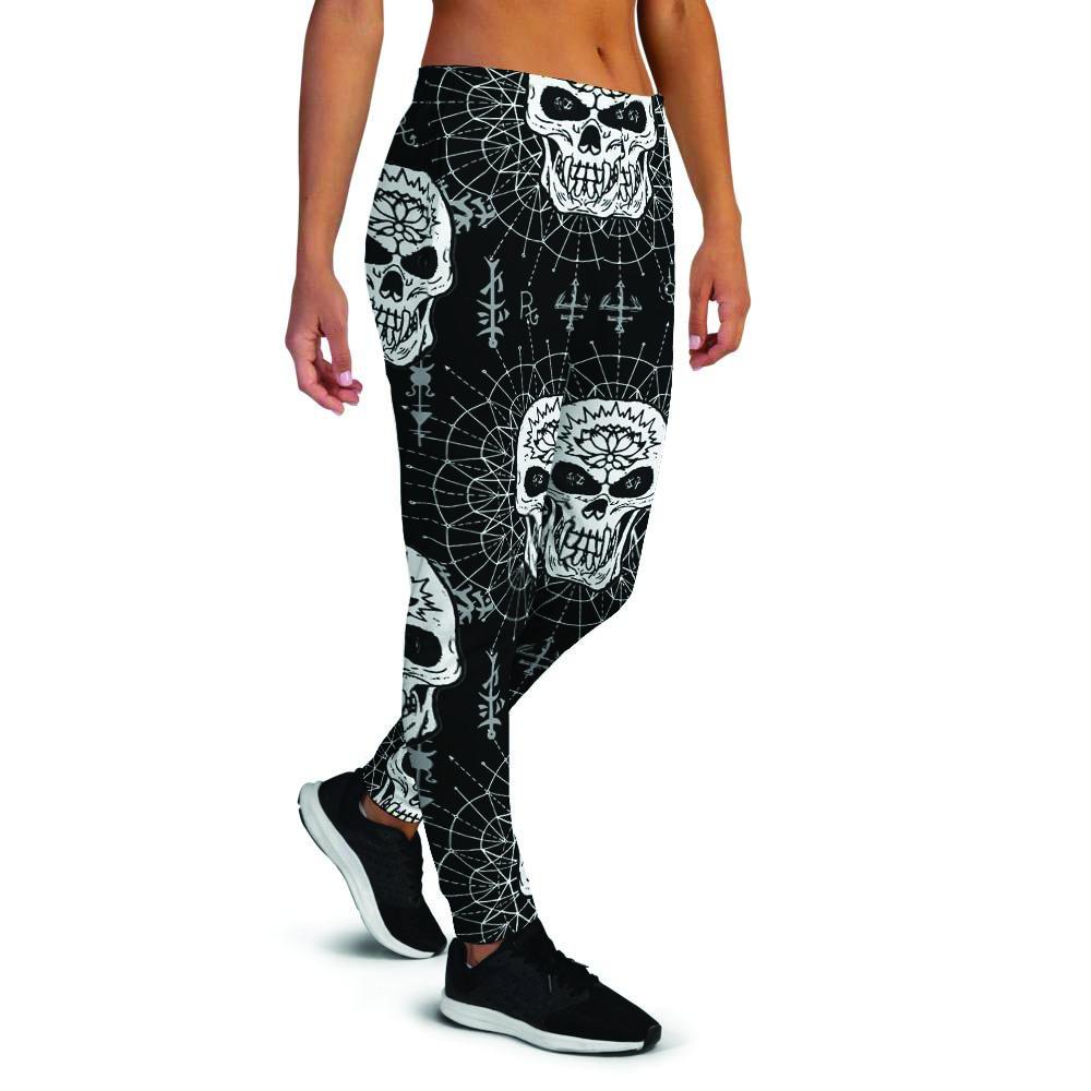 Skull Gothic Witch Women's Joggers-grizzshop