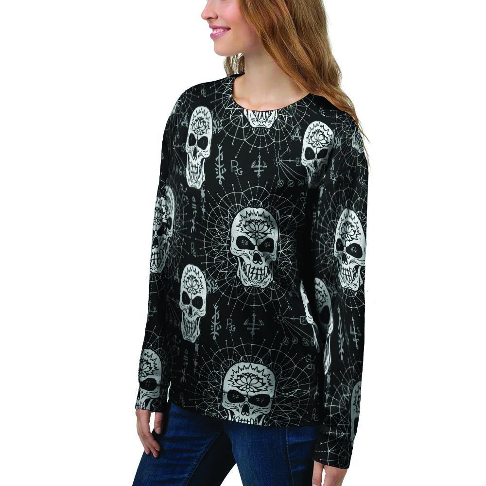 Skull Gothic Witch Women's Sweatshirt-grizzshop