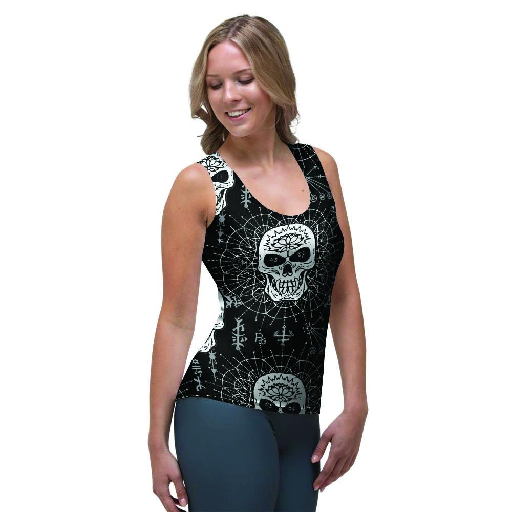 Skull Gothic Witch Women's Tank Top-grizzshop
