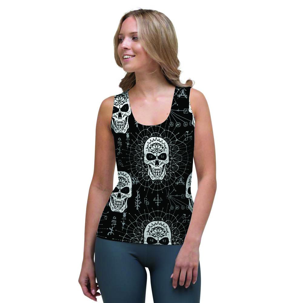 Skull Gothic Witch Women's Tank Top-grizzshop