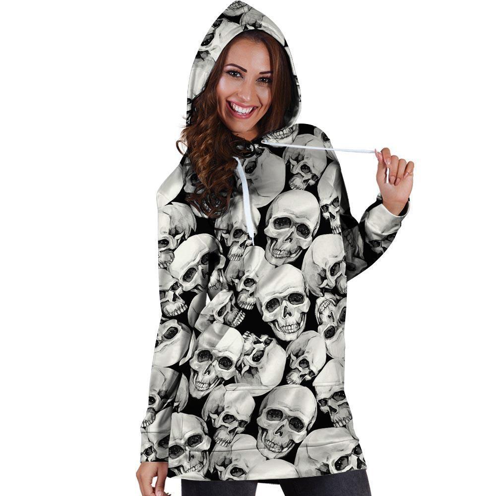 Skull Hoodie Dress-grizzshop