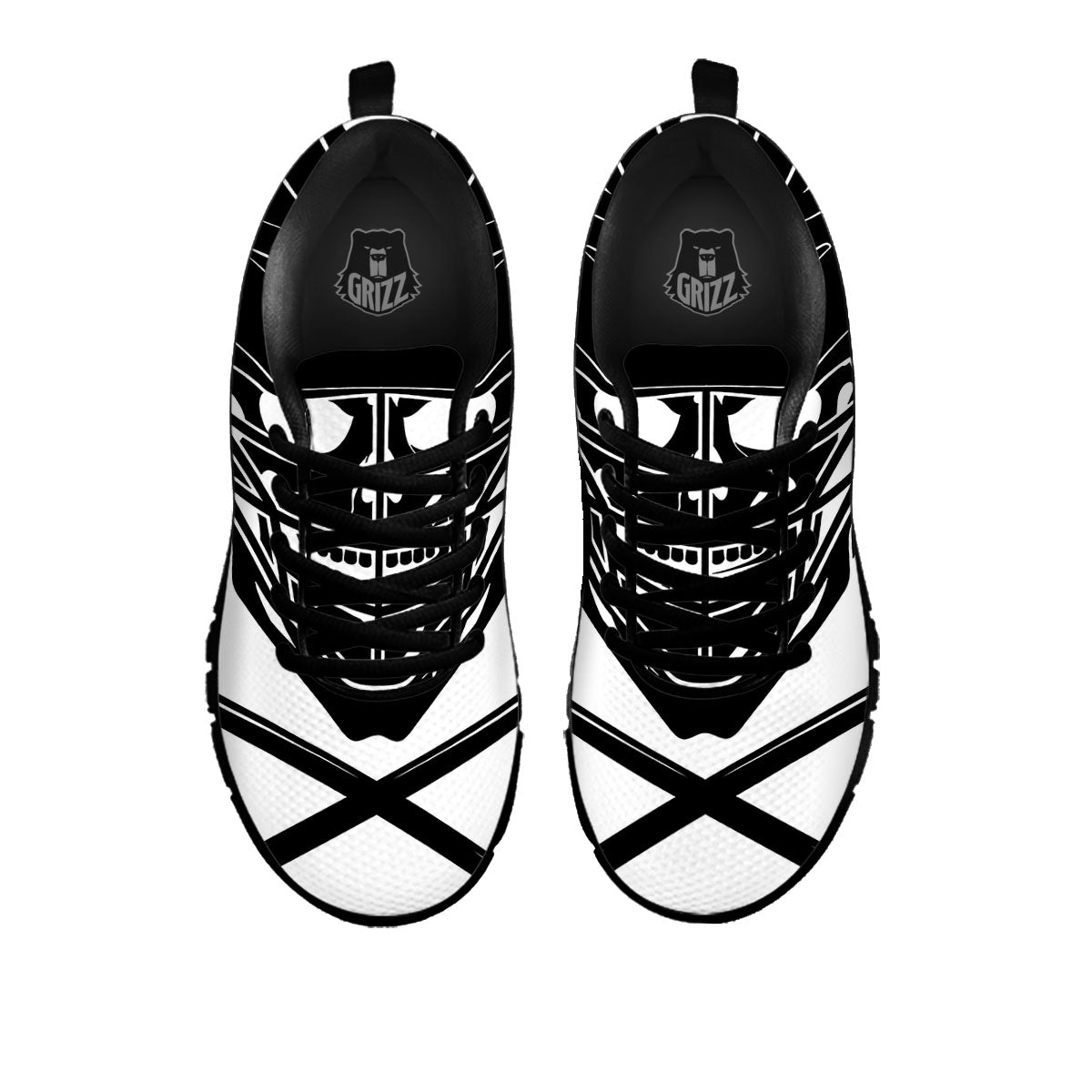 Skull Lacrosse Print Black Sneaker-grizzshop
