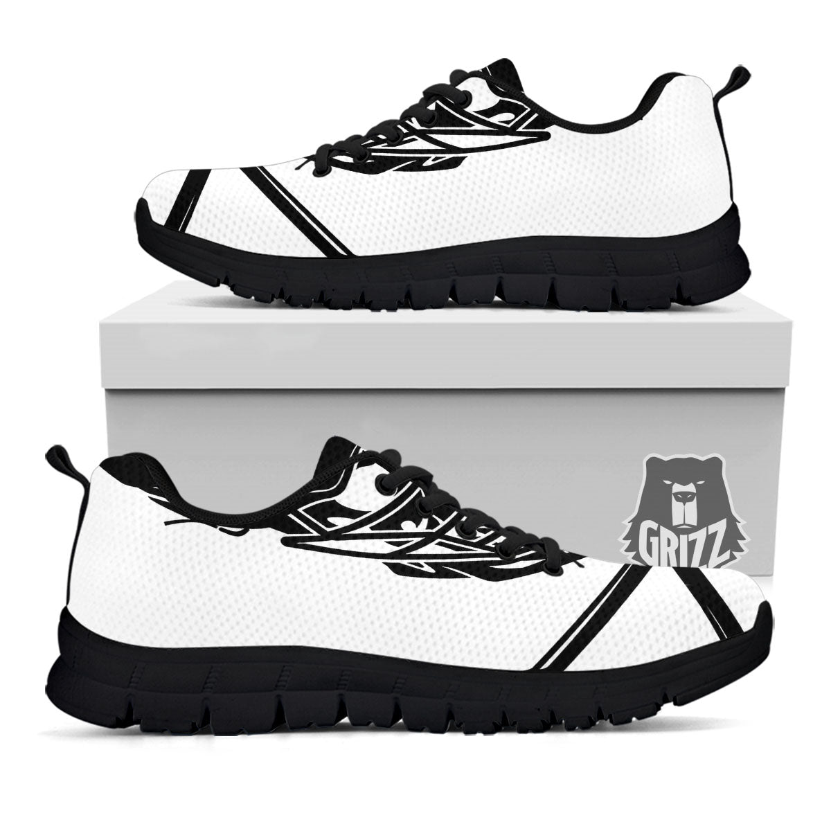 Skull Lacrosse Print Black Sneaker-grizzshop
