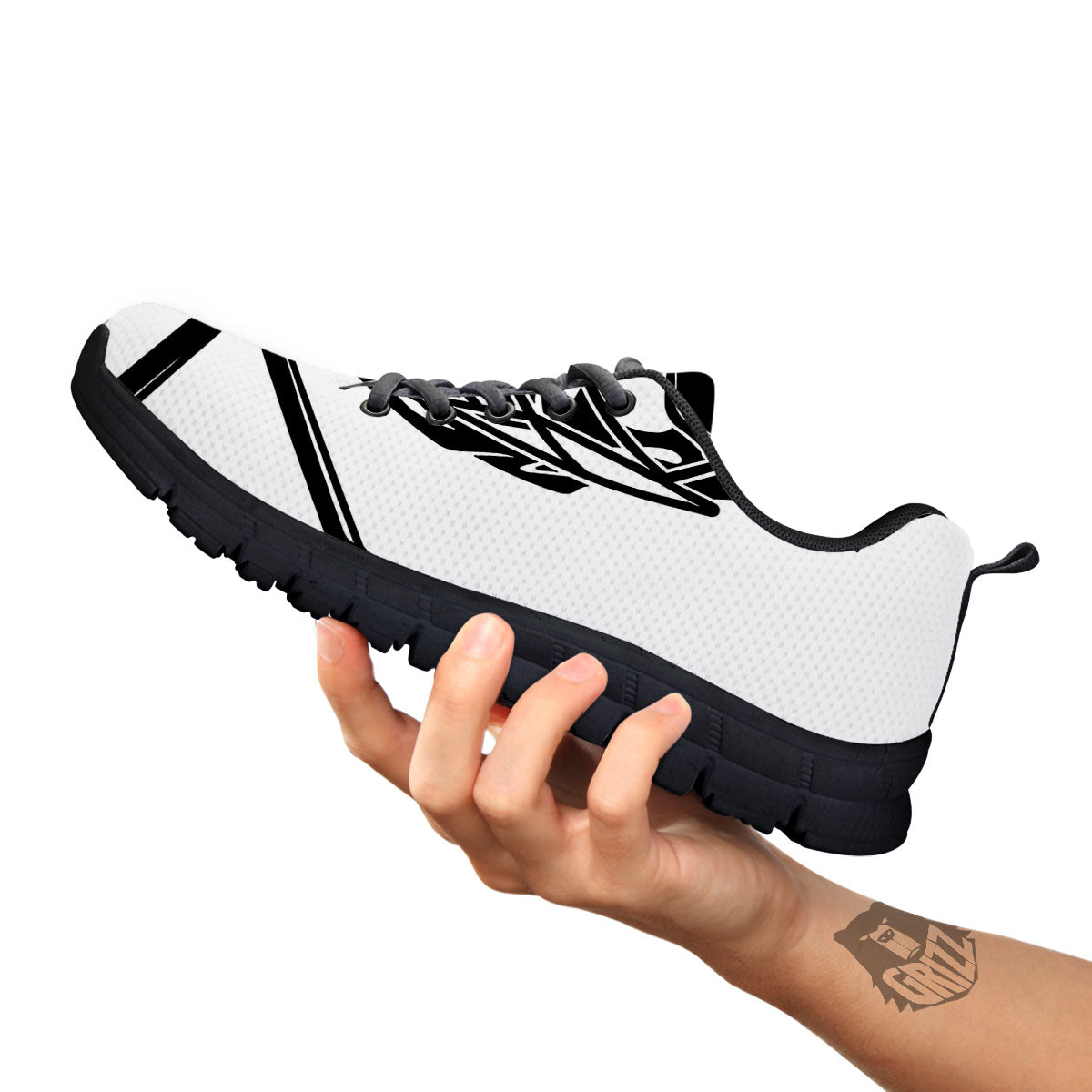 Skull Lacrosse Print Black Sneaker-grizzshop