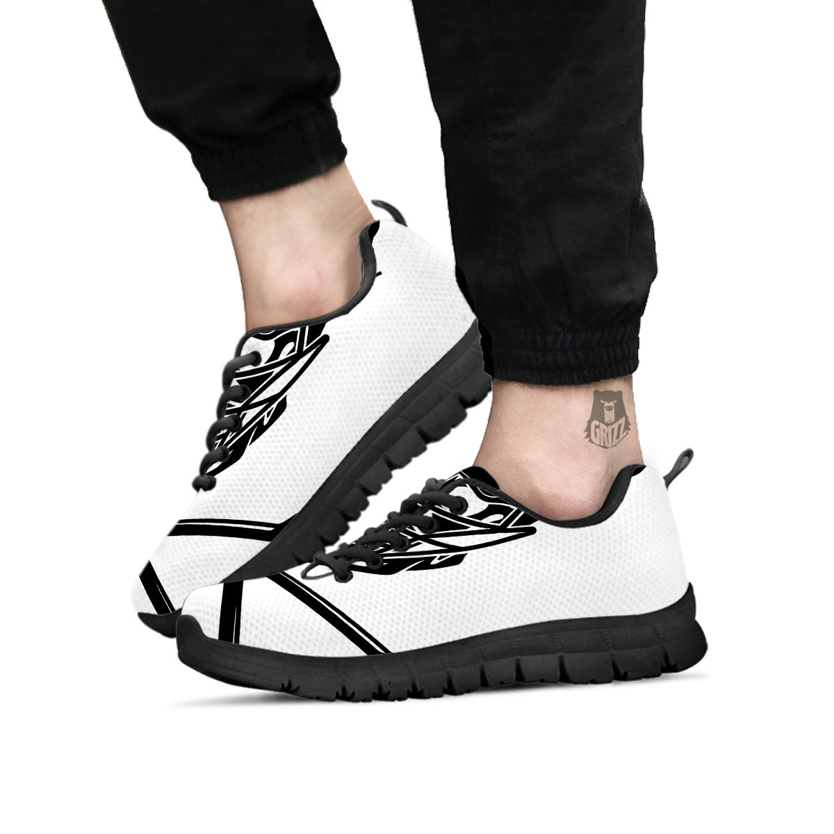 Skull Lacrosse Print Black Sneaker-grizzshop