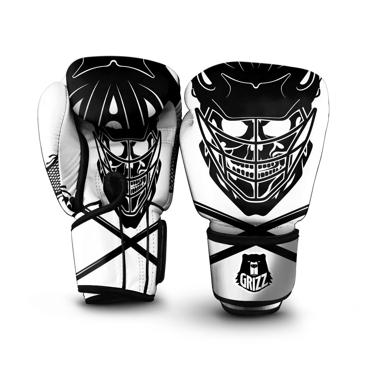 Skull Lacrosse Print Boxing Gloves-grizzshop