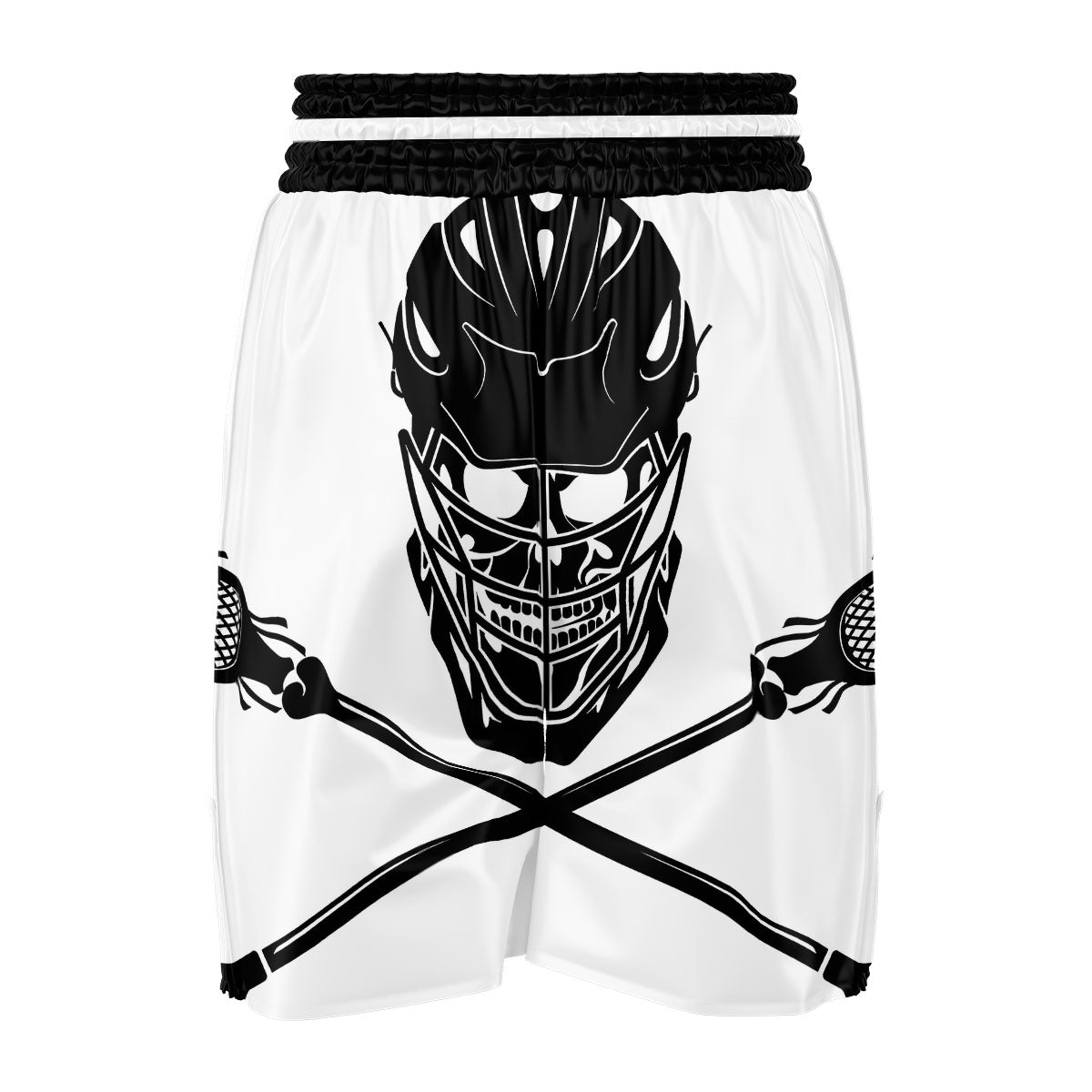 Skull Lacrosse Print Boxing Shorts-grizzshop