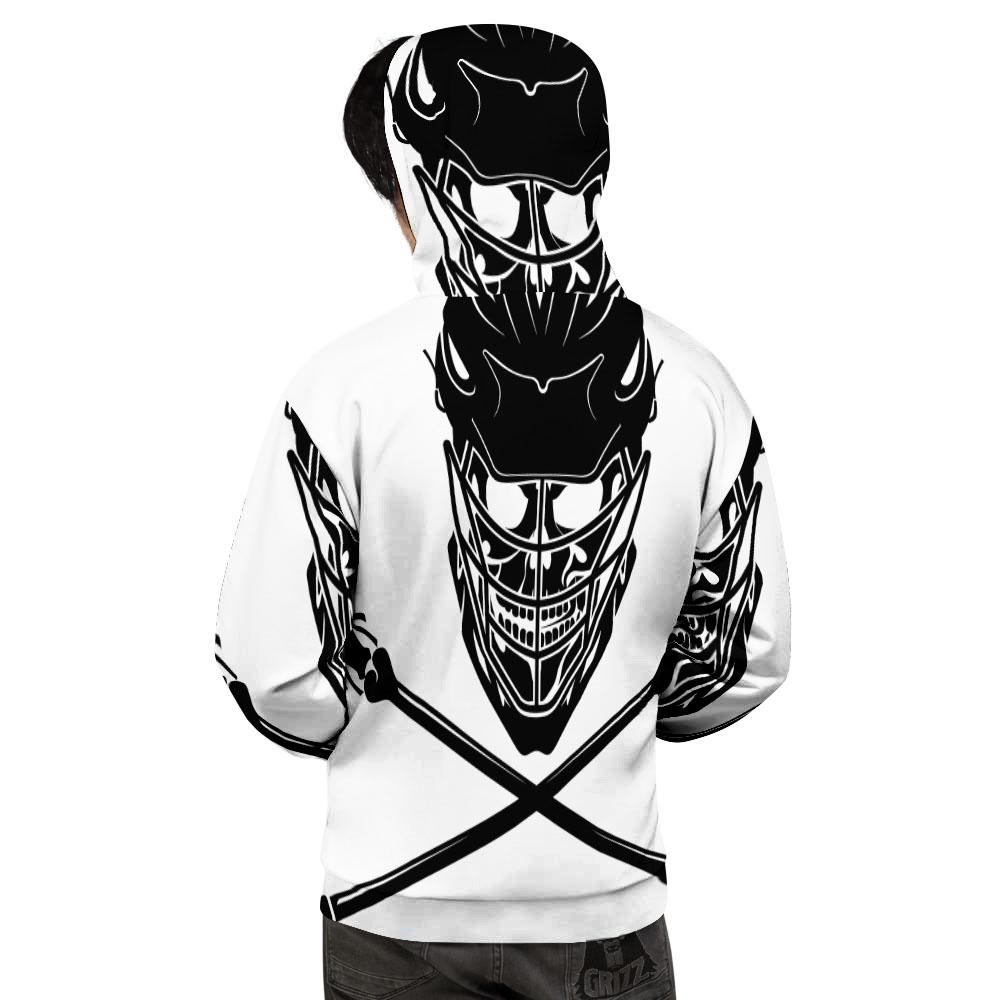 Skull Lacrosse Print Men's Hoodie-grizzshop