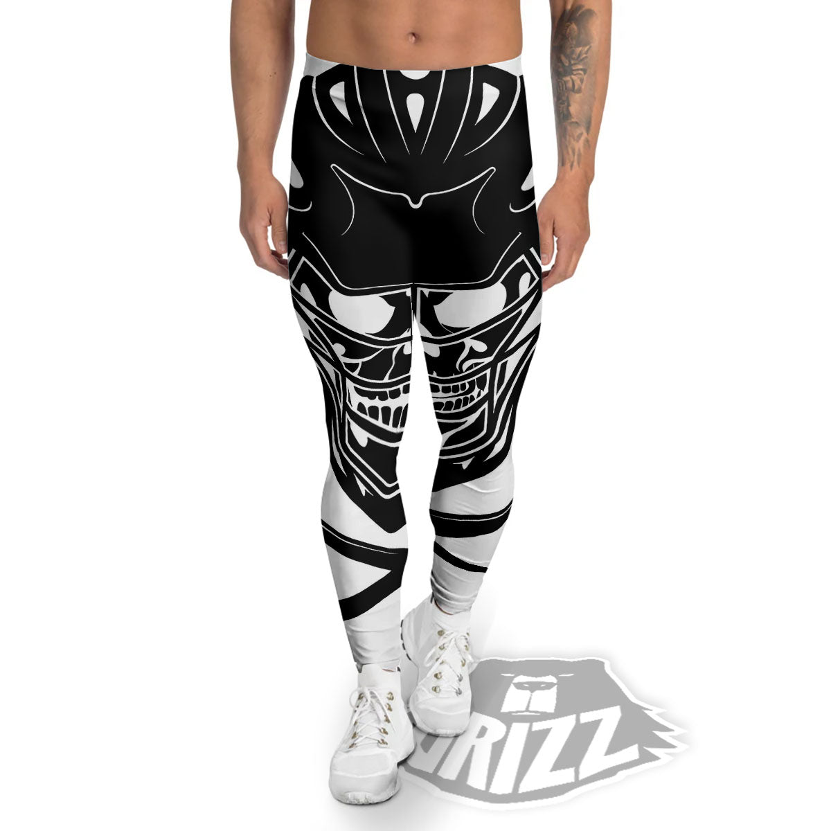 Skull Lacrosse Print Men's Leggings-grizzshop
