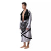 Skull Lacrosse Print Men's Robe-grizzshop