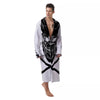 Skull Lacrosse Print Men's Robe-grizzshop