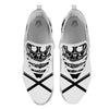 Skull Lacrosse Print White Athletic Shoes-grizzshop