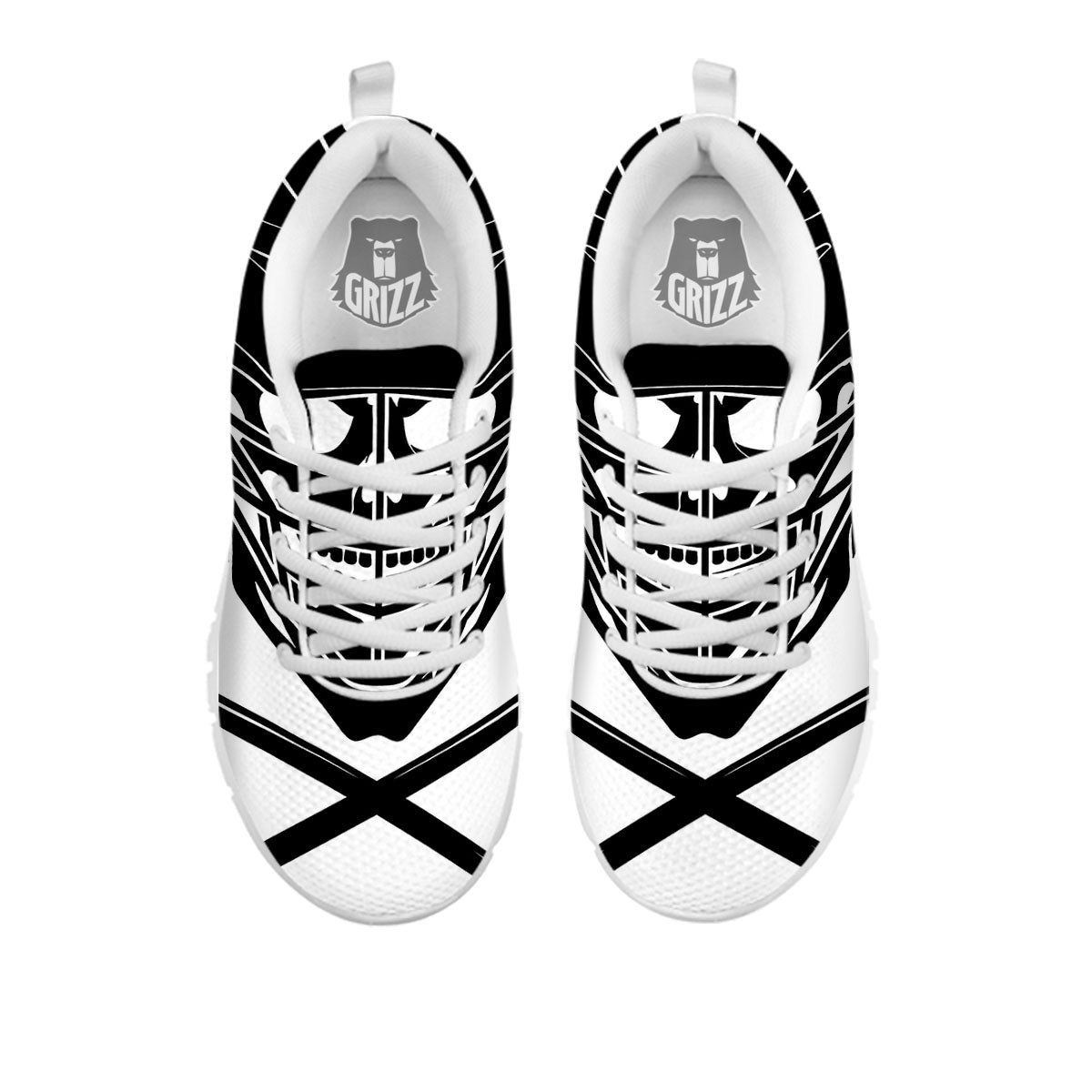 Skull Lacrosse Print White Sneaker-grizzshop