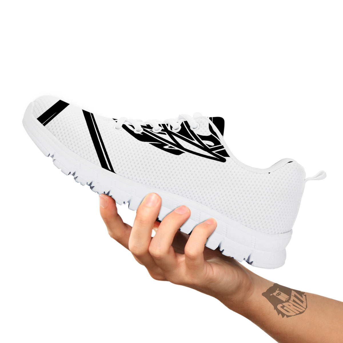 Skull Lacrosse Print White Sneaker-grizzshop
