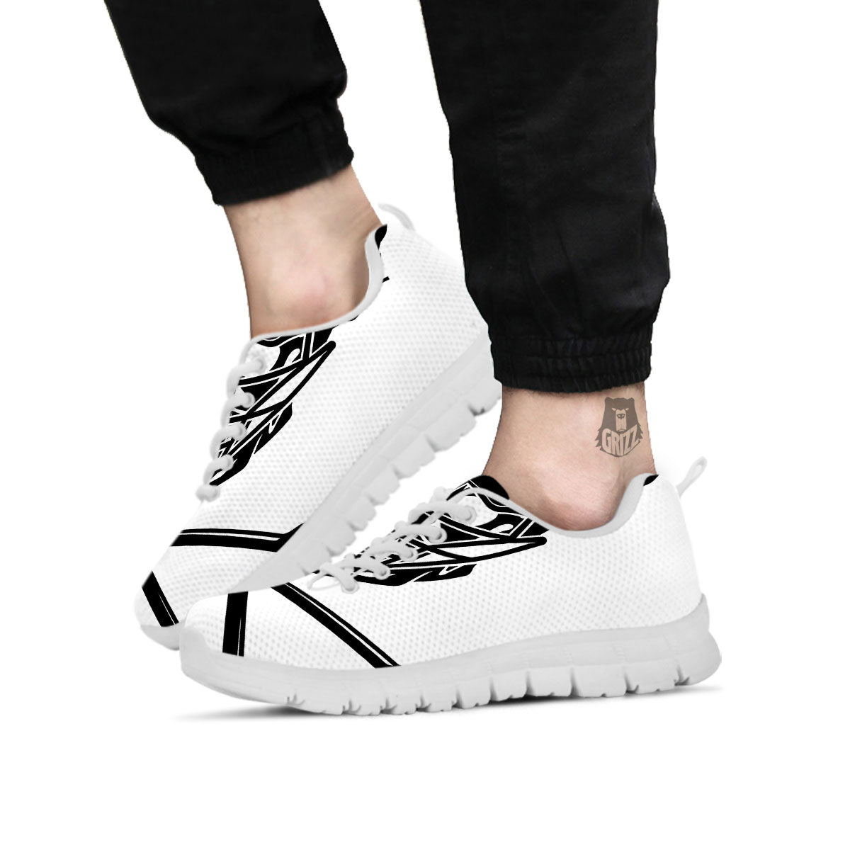 Skull Lacrosse Print White Sneaker-grizzshop