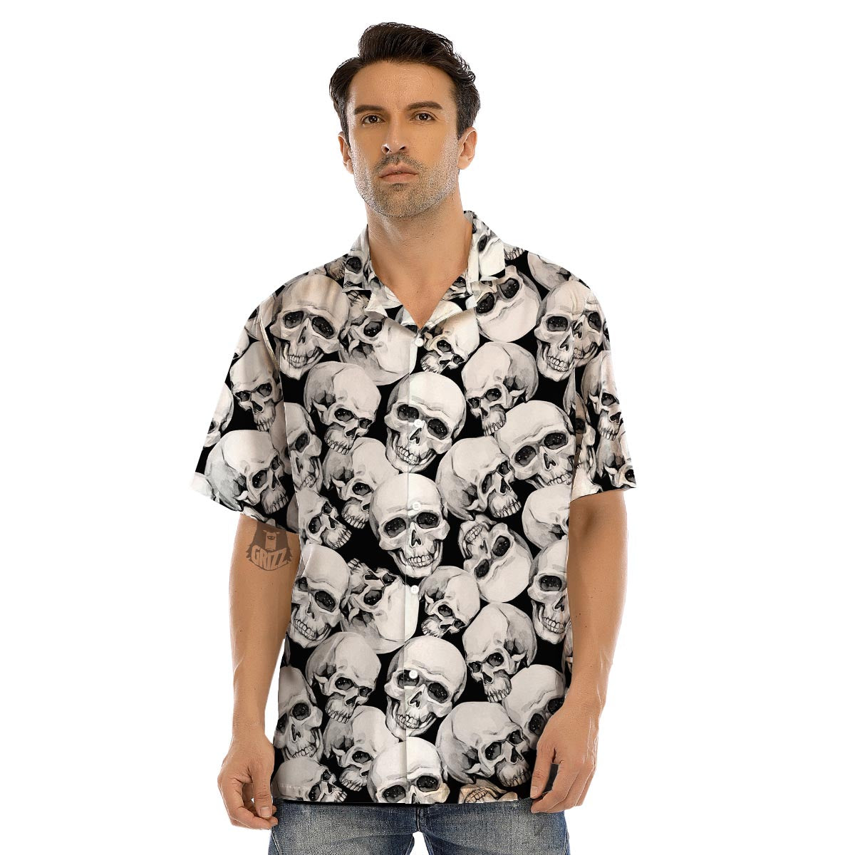 Skull Men’s Hawaiian Shirt-grizzshop
