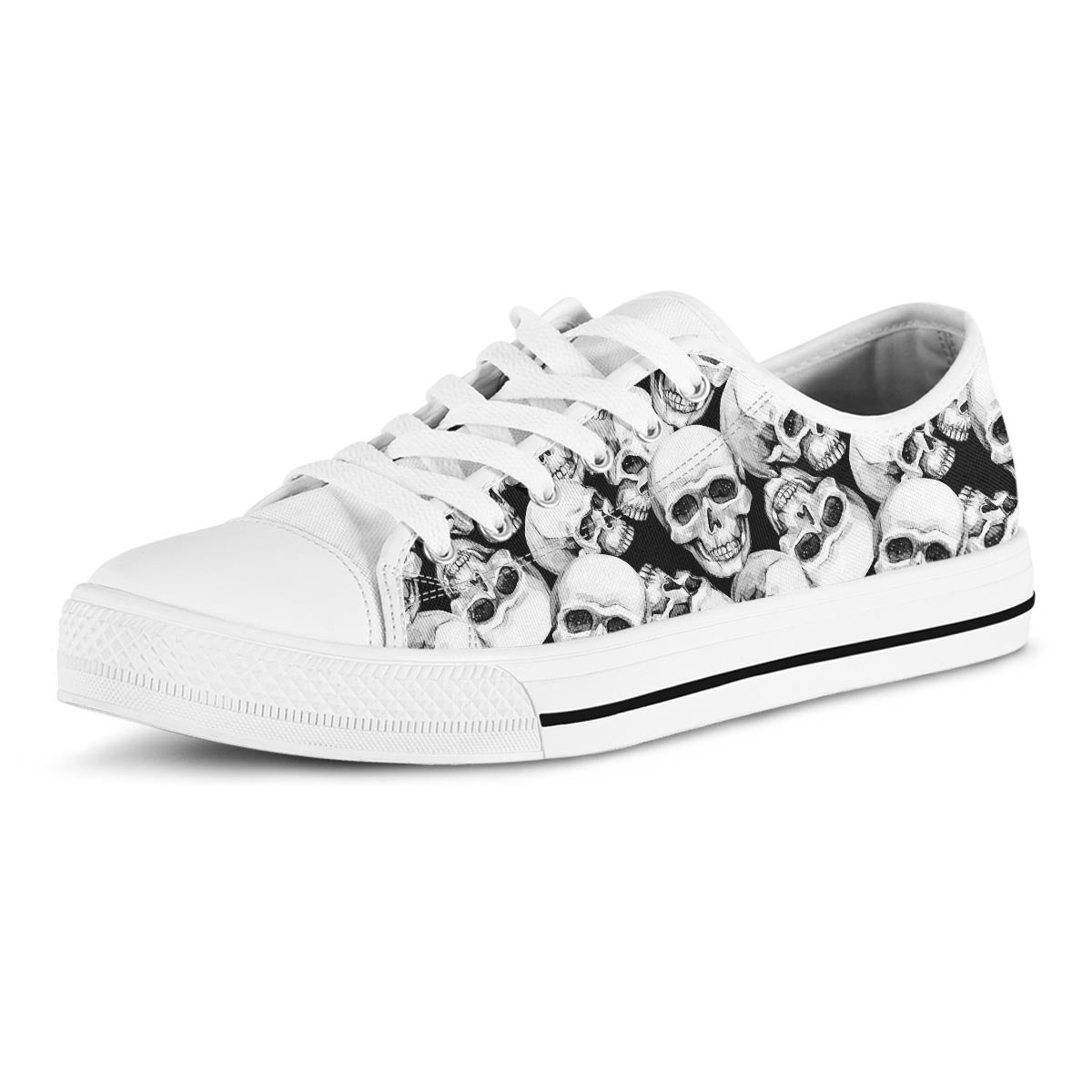 Skull Men's Low Top Shoes-grizzshop