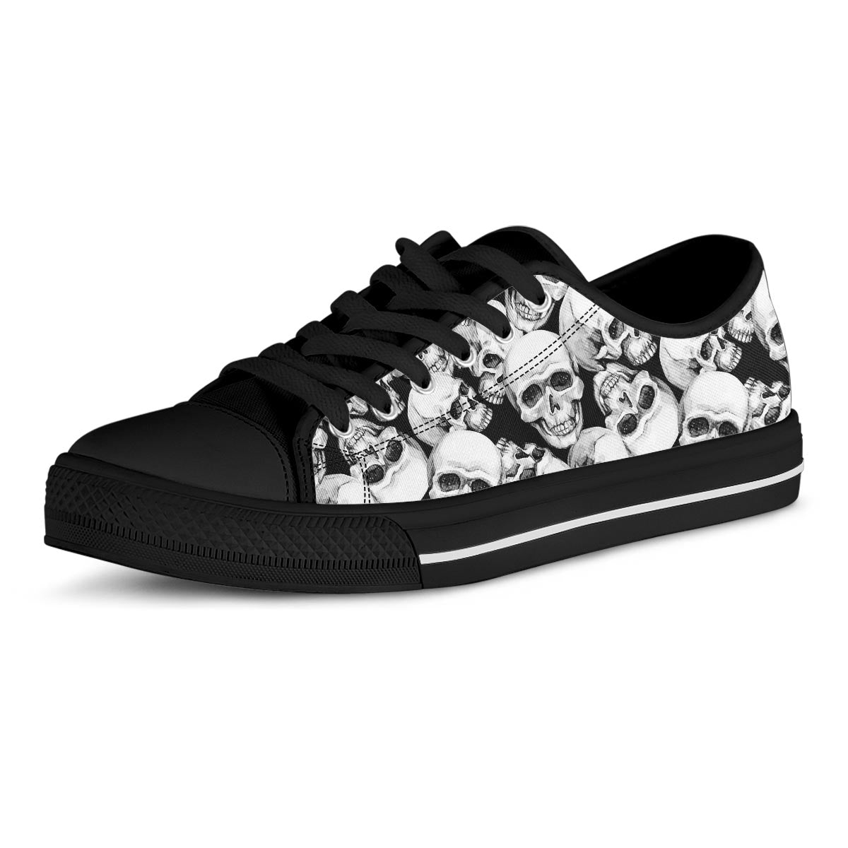 Skull Men's Low Top Shoes-grizzshop