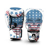 Skull Patriotic American Print Boxing Gloves-grizzshop