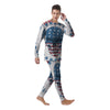 Skull Patriotic American Print Men's Pajamas-grizzshop