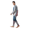 Skull Patriotic American Print Men's Pajamas-grizzshop