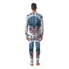 Skull Patriotic American Print Men's Pajamas-grizzshop