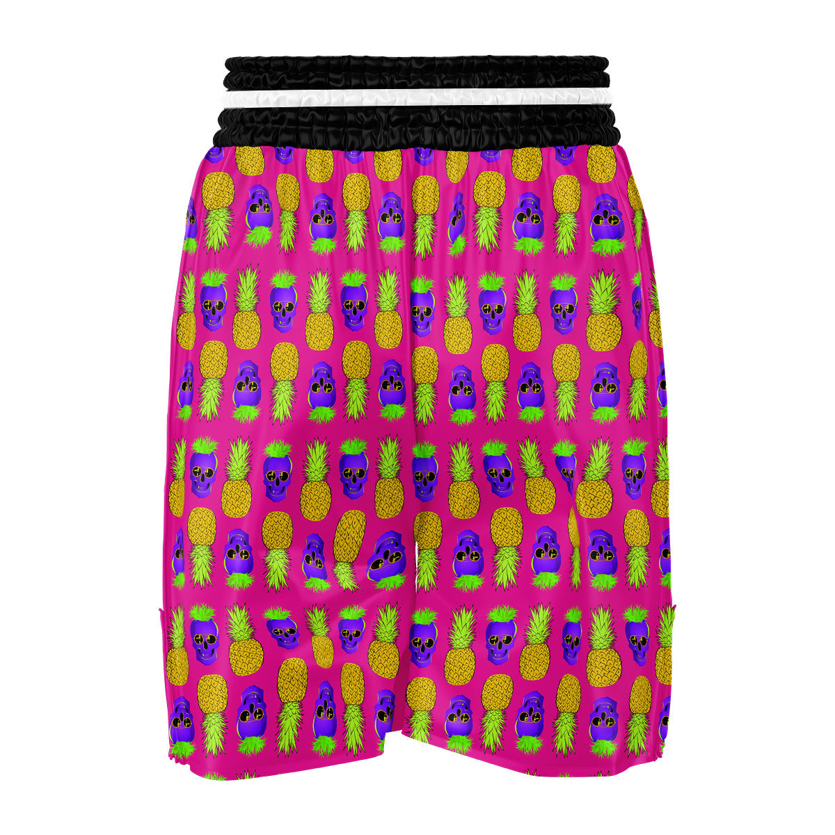 Skull Pineapple Print Pattern Boxing Shorts-grizzshop