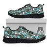 Skull Pineapple Tropical Print Pattern Black Sneaker-grizzshop