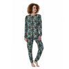 Skull Pineapple Tropical Print Pattern Women's Pajamas-grizzshop