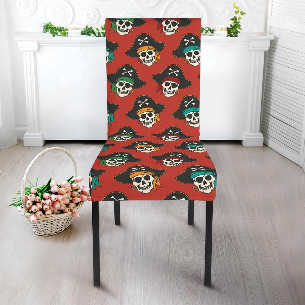 Skull Pirate Print Pattern Chair Cover-grizzshop