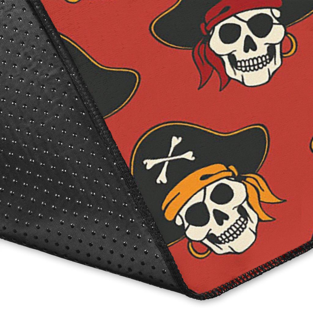 Skull Pirate Print Pattern Floor Mat-grizzshop