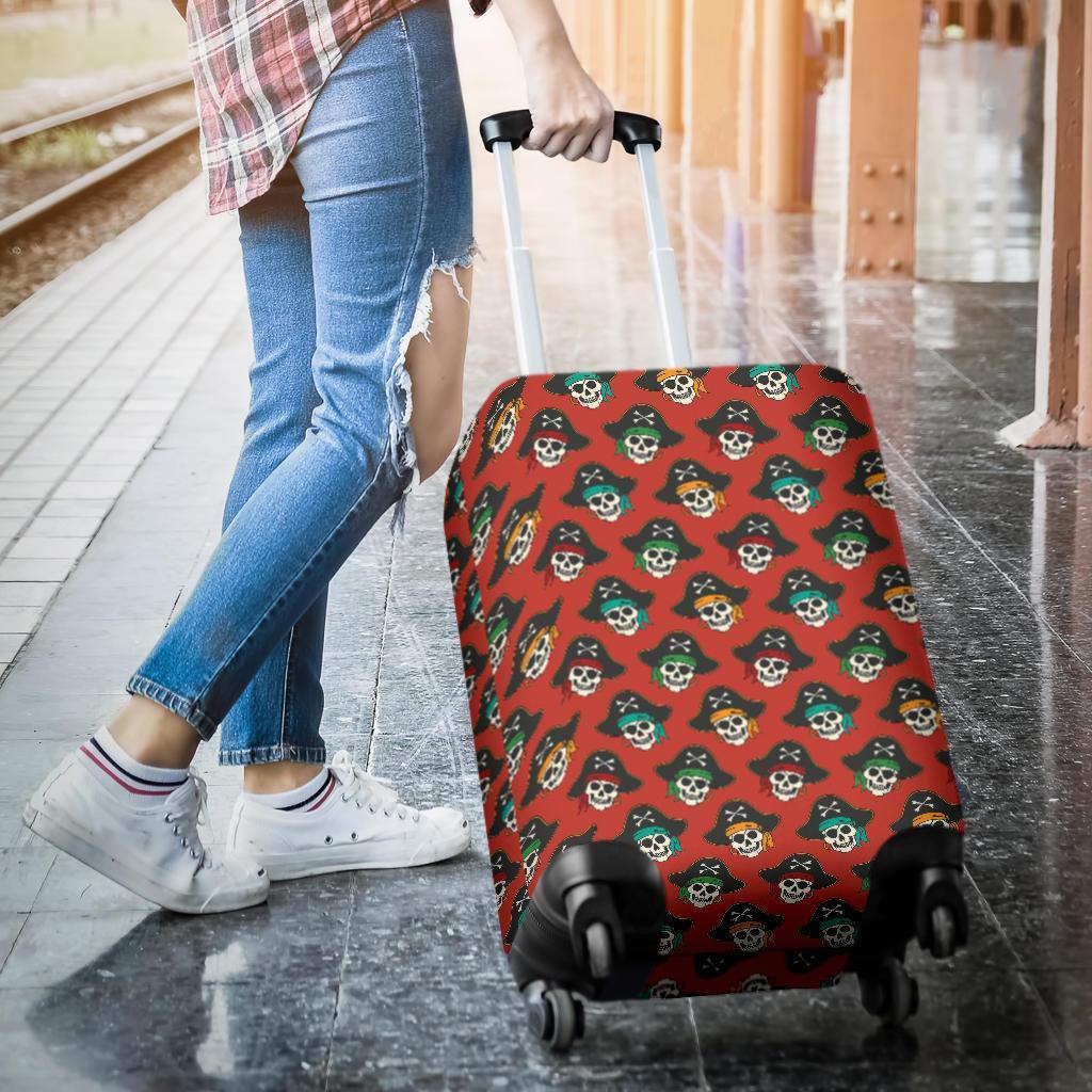 Skull Pirate Print Pattern Luggage Cover Protector-grizzshop