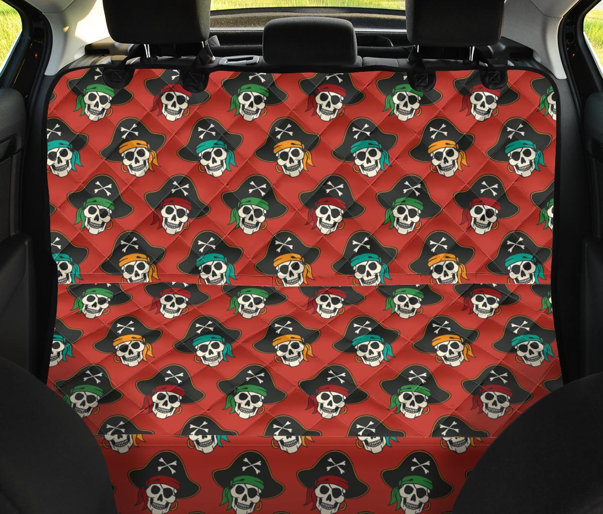 Skull Pirate Print Pattern Pet Car Seat Cover-grizzshop