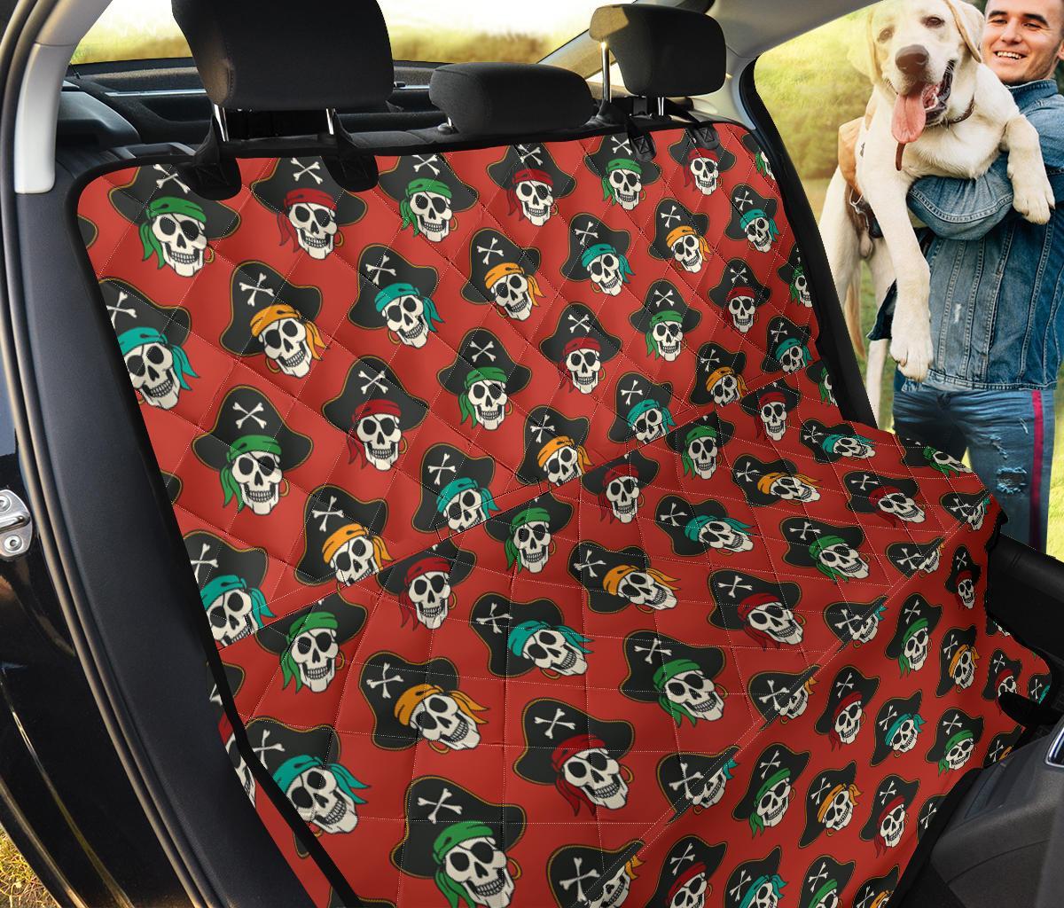 Skull Pirate Print Pattern Pet Car Seat Cover-grizzshop