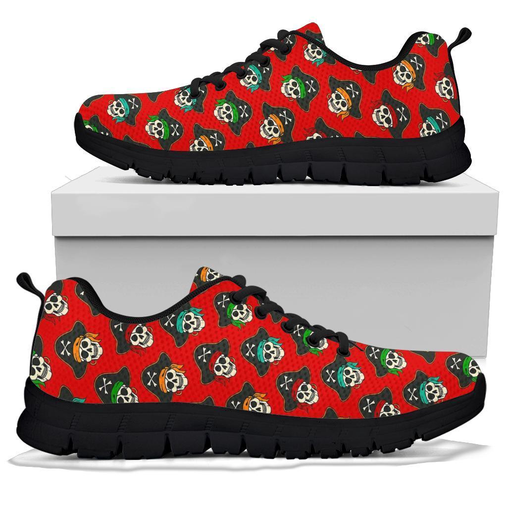 Skull Pirate Print Pattern Sneaker Shoes For Men Women-grizzshop