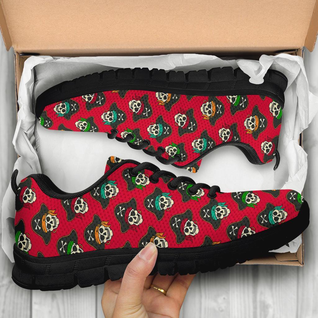 Skull Pirate Print Pattern Sneaker Shoes For Men Women-grizzshop