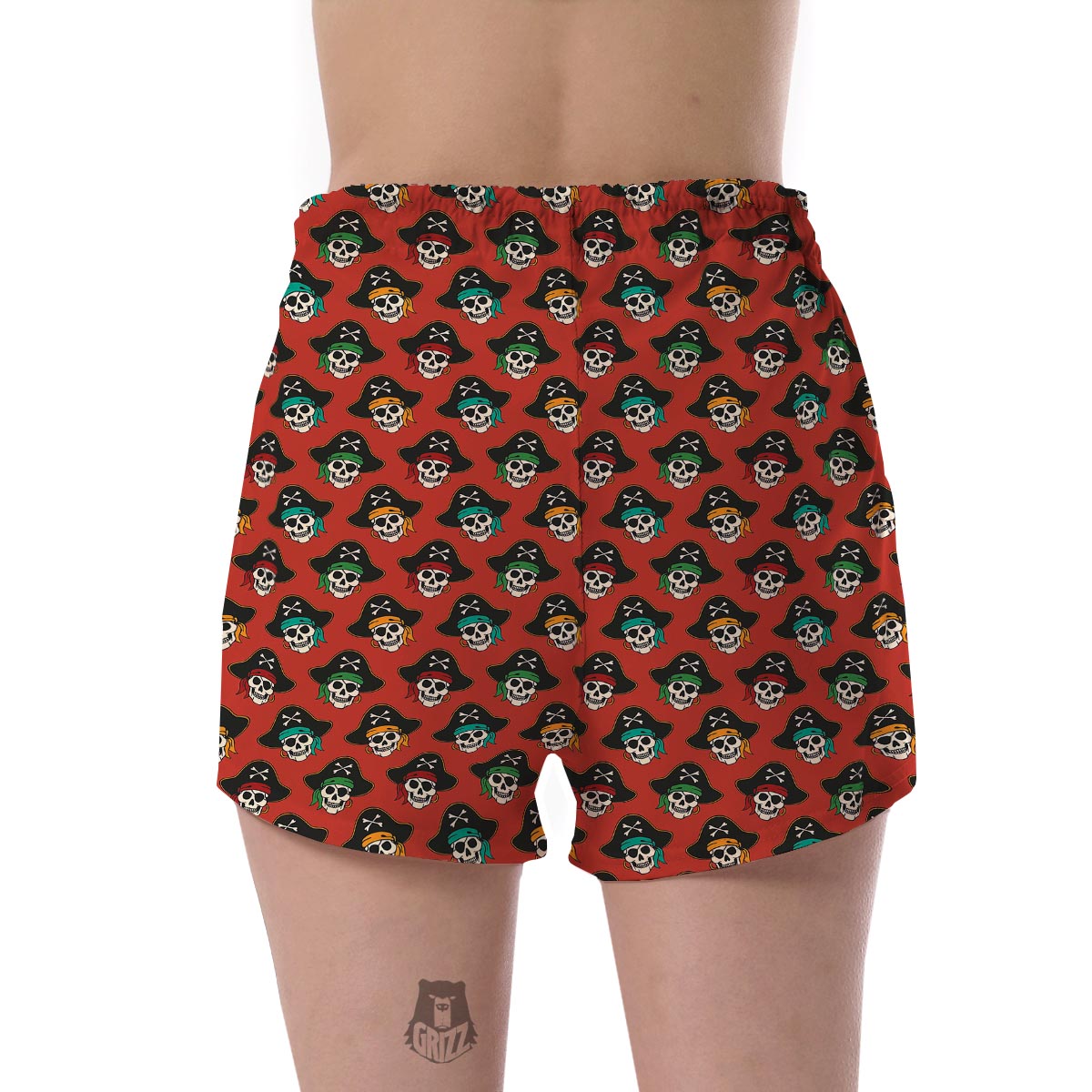 Skull Pirate Print Pattern Women's Shorts-grizzshop
