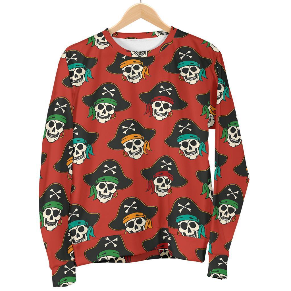 Skull Pirate Print Pattern Women's Sweatshirt-grizzshop