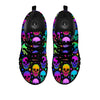 Skull Psychedelic Print Pattern Black Sneaker-grizzshop