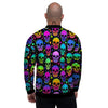 Skull Psychedelic Print Pattern Men's Bomber Jacket-grizzshop