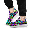 Skull Psychedelic Print Pattern White Athletic Shoes-grizzshop