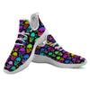 Skull Psychedelic Print Pattern White Athletic Shoes-grizzshop