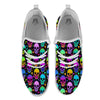 Skull Psychedelic Print Pattern White Athletic Shoes-grizzshop