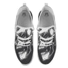 Skull Punk Monochrome Print White Athletic Shoes-grizzshop