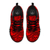 Skull Punk Red Print Pattern Black Sneaker-grizzshop