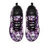 Skull Purple Tropical Print Pattern Black Sneaker-grizzshop