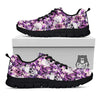 Skull Purple Tropical Print Pattern Black Sneaker-grizzshop