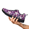 Skull Purple Tropical Print Pattern Black Sneaker-grizzshop