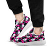 Skull Red Peony Print Pattern White Athletic Shoes-grizzshop